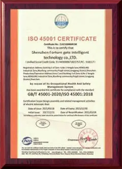 ISO 45001 occupational health and safety certificate