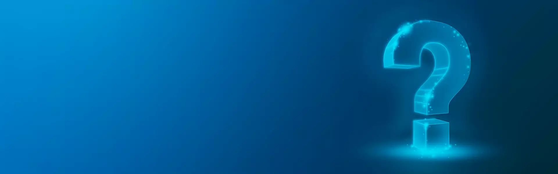 Blue question mark representing frequently asked questions